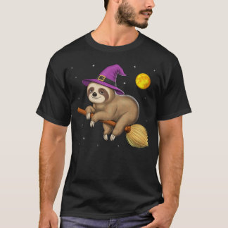 Luiaard Heks Rijdt op Bezem T-shirt