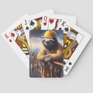 Luiaard Het werken van het Hoge Staal Pokerkaarten