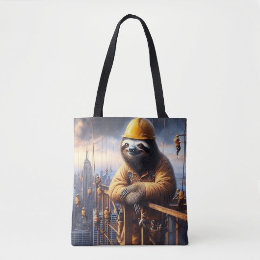 Luiaard Het werken van het Hoge Staal Tote Bag (Voorkant)