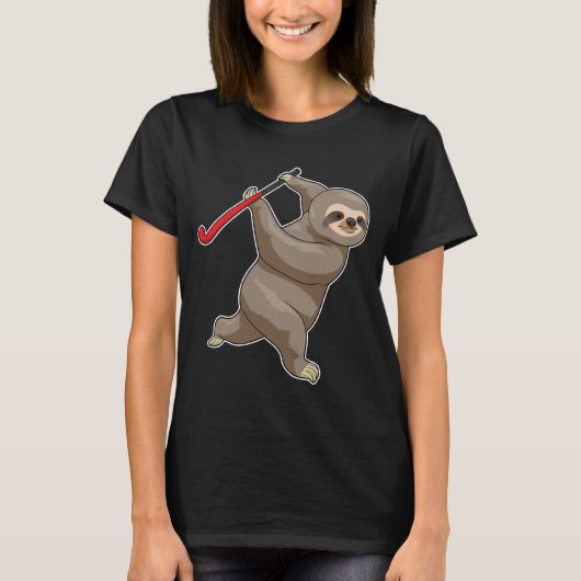 Luiaard Hockey Hockeystick T-shirt (Voorkant)