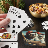 Luiaard Honkbalspeler Pokerkaarten (Insitu)