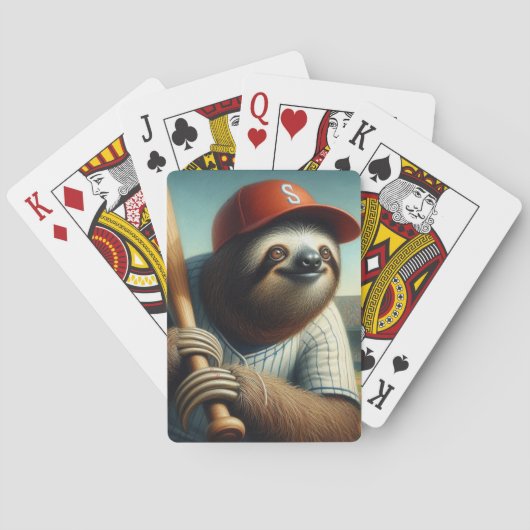 Luiaard Honkbalspeler Pokerkaarten (Achterkant)