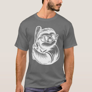 Luiaard honkbalspeler sport silhouet vrienden gi t-shirt