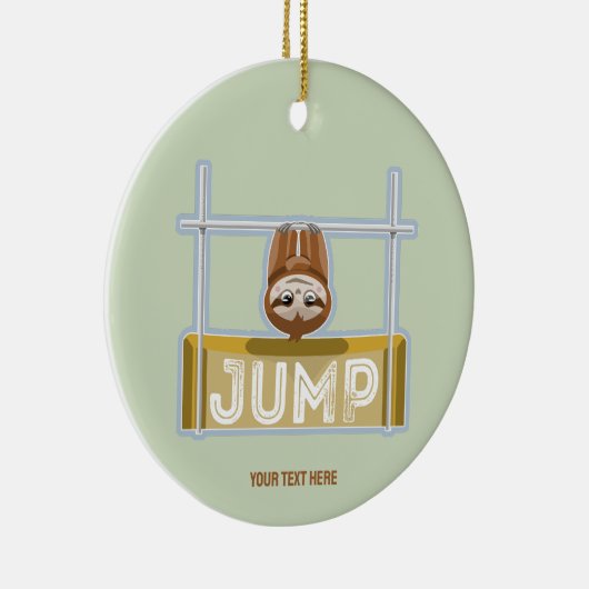 Luiaard hoogspringen keramisch ornament (Rechts)