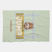 Luiaard hoogspringen theedoek (Horizontaal)