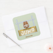 Luiaard hoogspringen vierkante sticker (Envelop)