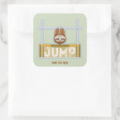 Luiaard hoogspringen vierkante sticker (Tas)