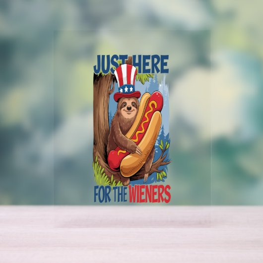 Luiaard Hot Dog 4 juli BBQ Acryl Bord (Neutraal)