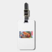 Luiaard Hot Dog 4 juli BBQ Bagagelabel (Voorkant verticaal)