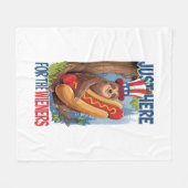 Luiaard Hot Dog 4 juli BBQ Fleece Deken (Voorkant (Horizontaal))