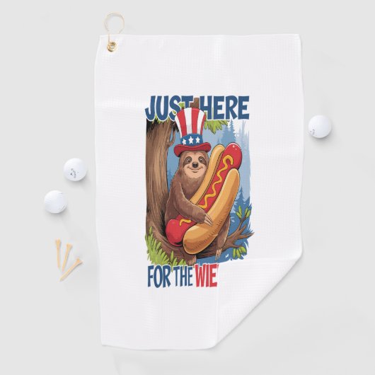 Luiaard Hot Dog 4 juli BBQ Golfhanddoek (Insitu)