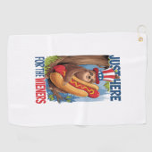 Luiaard Hot Dog 4 juli BBQ Golfhanddoek (Horizontaal)