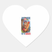 Luiaard Hot Dog 4 juli BBQ Hart Sticker (Voorkant)