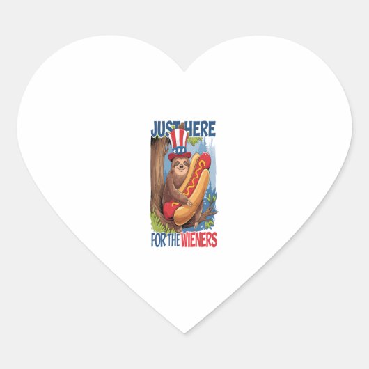 Luiaard Hot Dog 4 juli BBQ Hart Sticker (Voorkant)