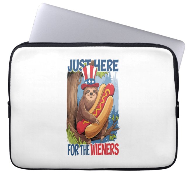 Luiaard Hot Dog 4 juli BBQ Laptop Sleeve (Voorkant)