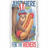 Luiaard Hot Dog 4 juli BBQ Sticker (Voorkant)