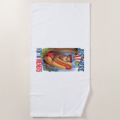 Luiaard Hot Dog 4 juli BBQ Strandlaken (Voorkant)