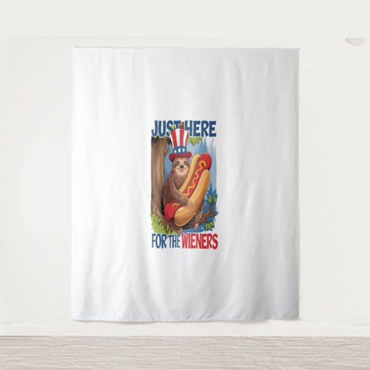 Luiaard Hot Dog 4 juli BBQ Wandkleed (Voorkant)