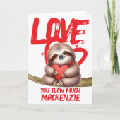 Luiaard hou van je traag veel gepersonaliseerde Va Feestdagen Kaart (Voorkant)