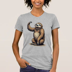 Luiaard Houtsnede Vintage Wildlife T-shirt 2