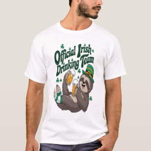 Luiaard Iers Drinken St. Patrick's Dag T-shirt