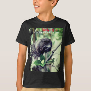 Luiaard in boomfoto t-shirt