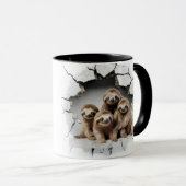 Luiaard in een gebarsten muur mok (Voorkant rechts)