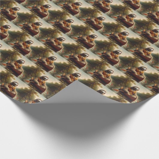 Luiaard in een kano cadeaupapier (Hoek)