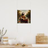 Luiaard in een kano poster (Keuken)