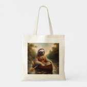 Luiaard in een kano tote bag (Achterkant)