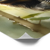 Luiaard in het bos, waterverf schilderen poster (Hoek)