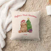 Luiaard in kerstmuts Baby's eerste kerstfeest Kussen (Deken)
