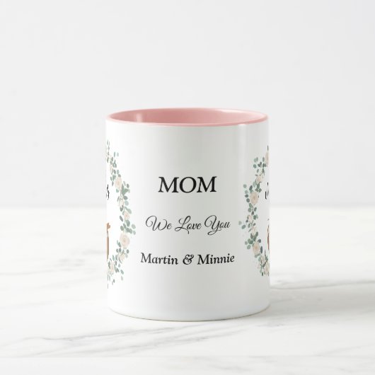 luiaard in krans gelukkige moeders dag aangepaste mok (Midden)