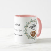 luiaard in krans gelukkige moeders dag aangepaste mok (Voorkant rechts)