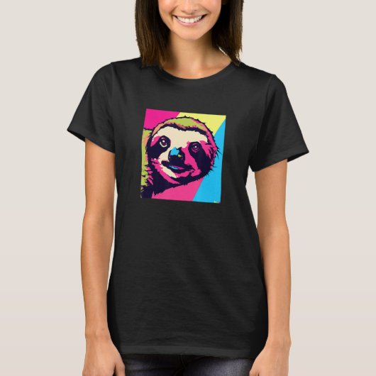 Luiaard in popstijl t-shirt (Voorkant)