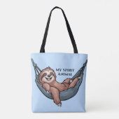 Luiaard in relax tote bag (Achterkant)