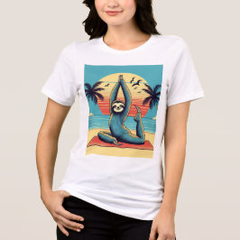 Luiaard in Yoga Pose Unisex Tri-Blend Shirt