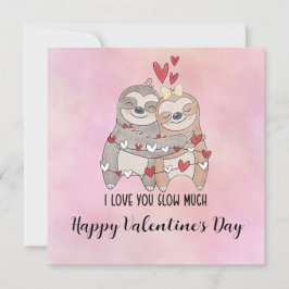 Luiaard in yogales op Valentijnsdag Feestdagenkaart