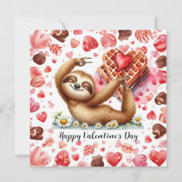 Luiaard in yogales op Valentijnsdag Feestdagenkaart