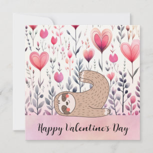 Luiaard in yogales op Valentijnsdag Feestdagenkaart
