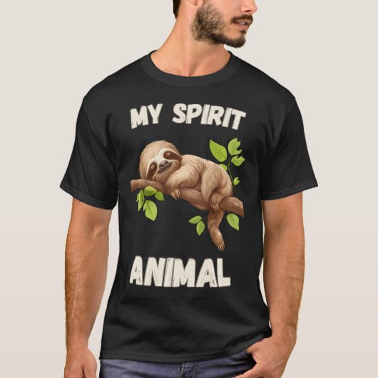 Luiaard Is Mijn Geestdier - Lui Slapen Grappig T-shirt (Voorkant)