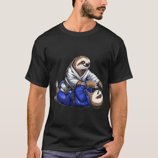 Luiaard Jiu-Jitsu Worstelaars T-shirt (Voorkant)