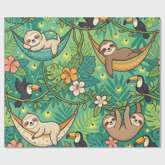 Luiaard Jungle Hangmat Inpakpapier