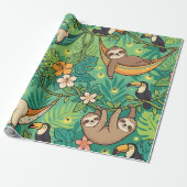 Luiaard Jungle Hangmat Inpakpapier (Uitgerold)