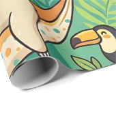 Luiaard Jungle Hangmat Inpakpapier (Rol Hoek)