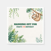 Luiaard Jungle Hangout Verjaardagsfeest Papier