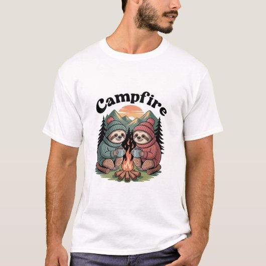 Luiaard kampeer Team Officiële kampvuur T-shirt (Voorkant)