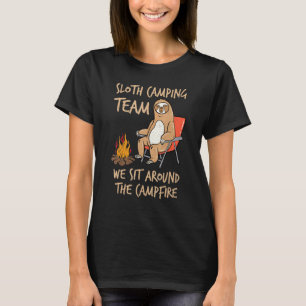 Luiaard Kampeerteam Rond Kampeer Vuur Ontspannen L T-shirt