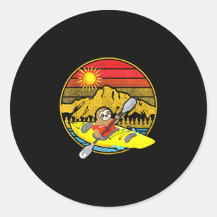 Luiaard kanoën luiaard kano ronde sticker