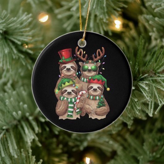 Luiaard Kerst Merry Slothmas Luiaard Liefhebber Gi Keramisch Ornament (Boom)